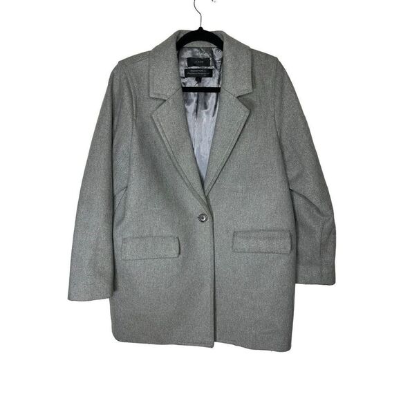 J. Crew Woman Grey Wool Melton Boyfriend Coat A8907 Sz 8 - Picture 3 of 12